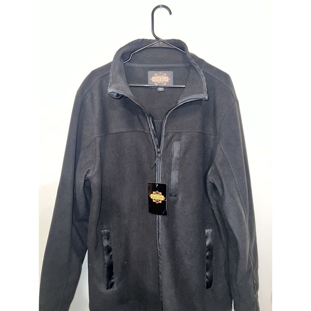 Guide Gear Fleece Jacket Mens Large Black Full Zip New With‎ Tags